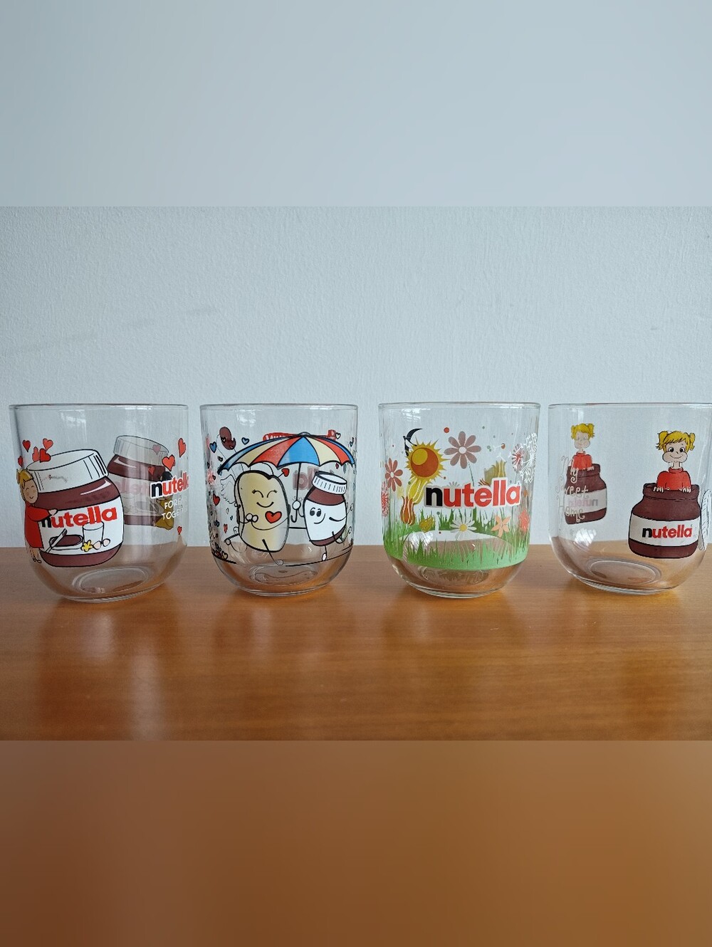 Vintage Nutella Tumblers/Glasses Set Of 4